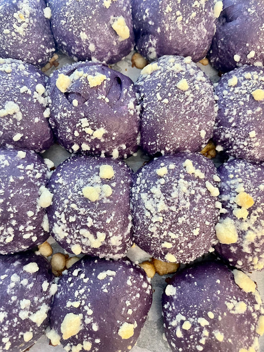 Ube Cheese/Halaya Streusel Bread (Ube Cheese/Halaya Pandesal, Box of 10)